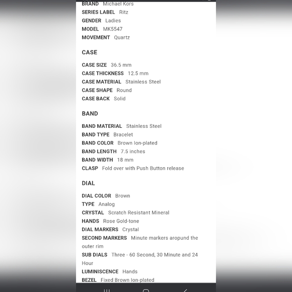 Michael Kors Ritz Chronograph Bronze Watch MK5547 - Picture 3 of 12